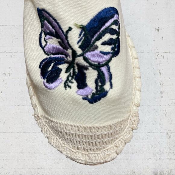 Coldwater Creek Walk With Me Espadrilles Embroidered Butterfly Size 6.5 Boho - Picture 3 of 10